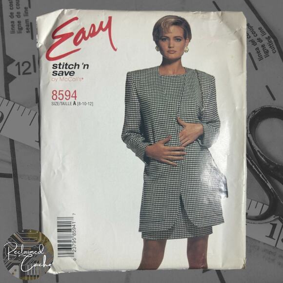 McCall's 8594 Misses' Unlined Jacket and Dress Pattern - Size 8-10-12 - Picture 1 of 5